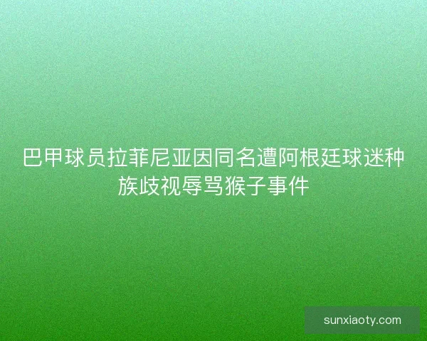 巴甲球员拉菲尼亚因同名遭阿根廷球迷种族歧视辱骂猴子事件