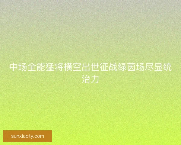 中场全能猛将横空出世征战绿茵场尽显统治力