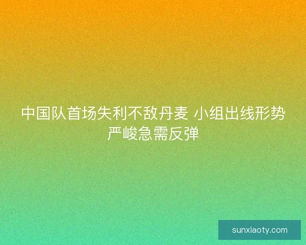中国队首场失利不敌丹麦 小组出线形势严峻急需反弹 中国队首场失利不敌丹麦 小组出线形势严峻急需反弹